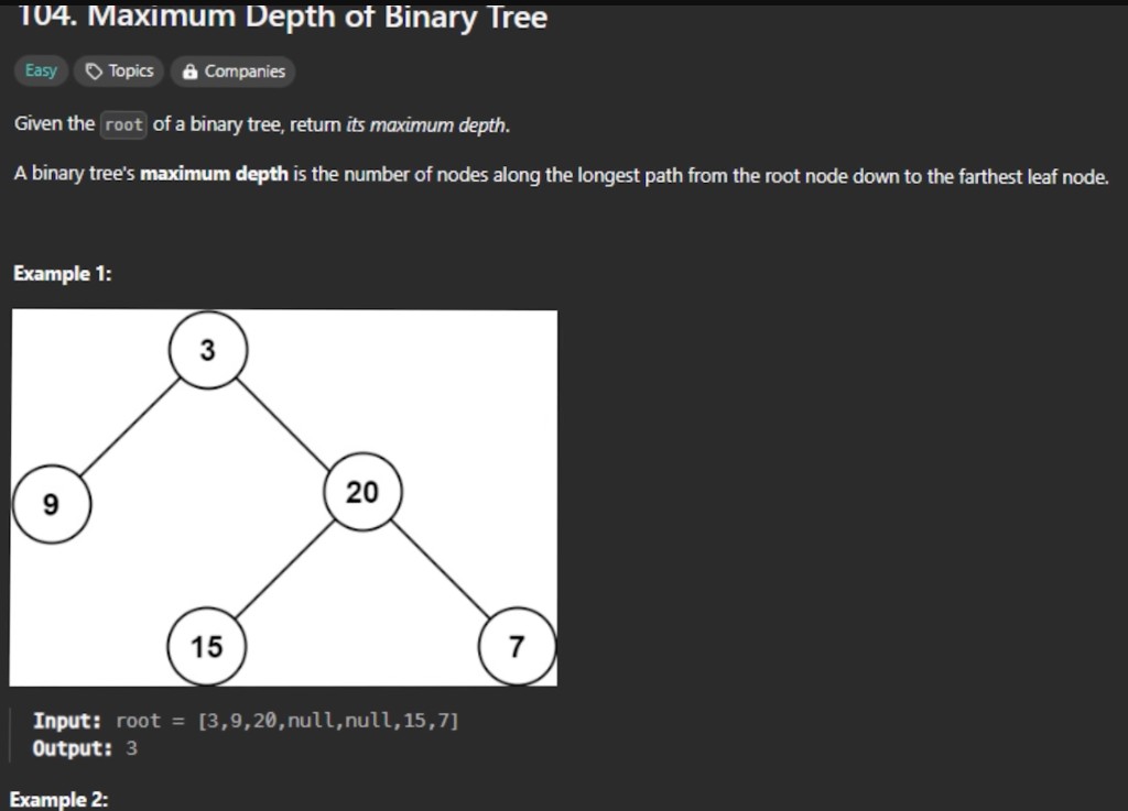 LeetCode 104. Maximum Depth of Binary Tree