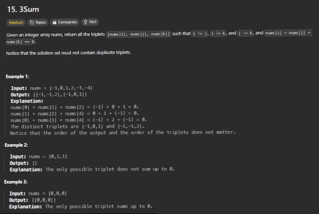 LeetCode 15. 3Sum